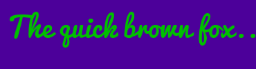 Image with Font Color 00BF00 and Background Color 4C009A